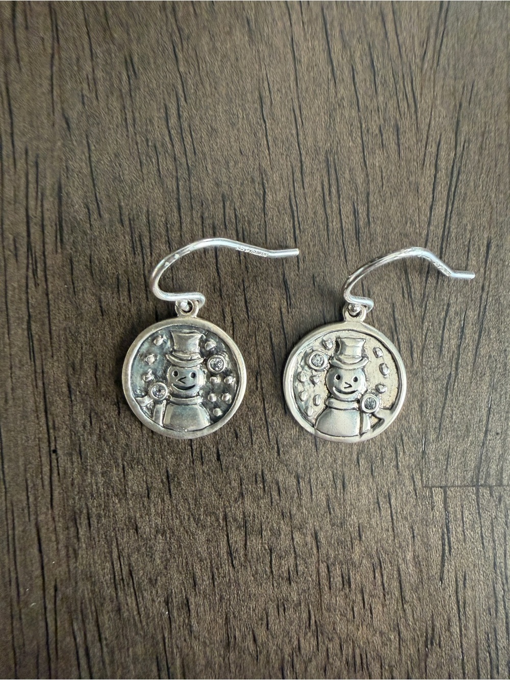 Silpada W2767 Frosty Snowman Earrings Sterling Silver CZ Retired